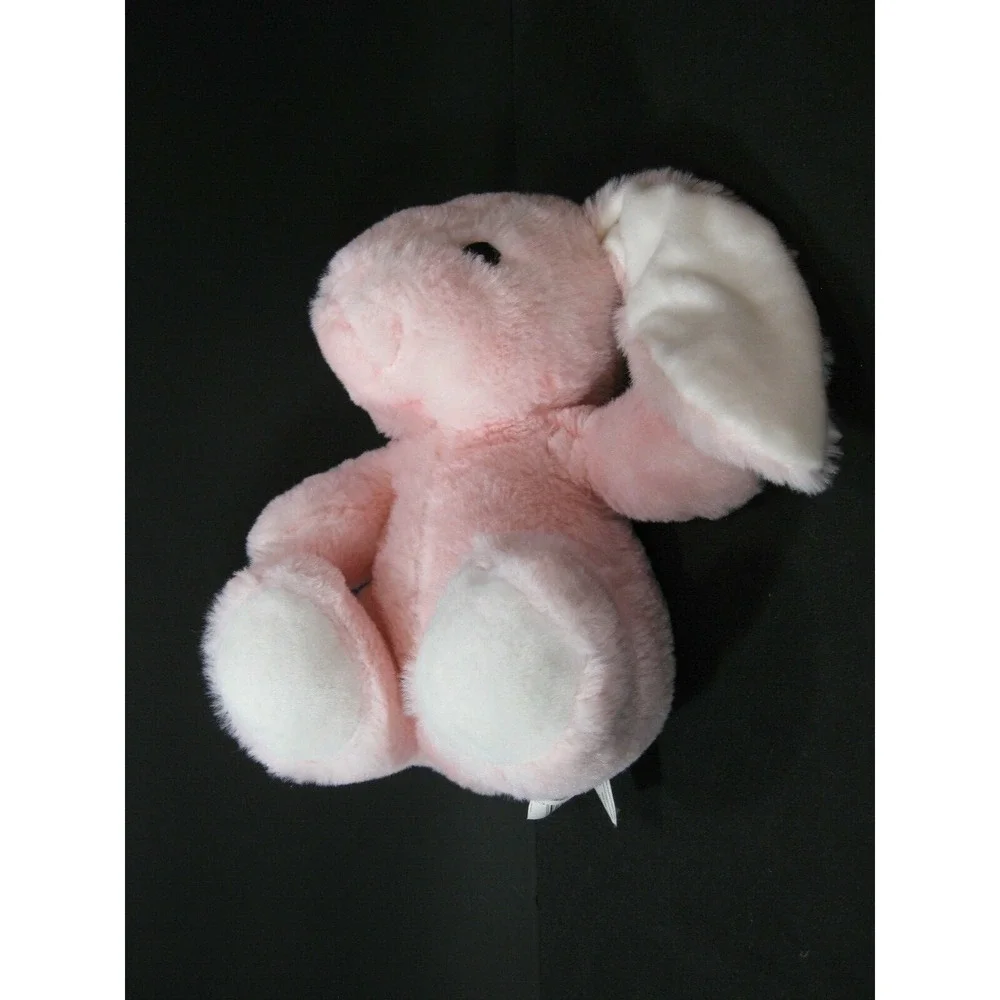 BUNNY RABBIT Floppy Ears Pink White‎ Sewn Eyes Baby Safe Rattles  10